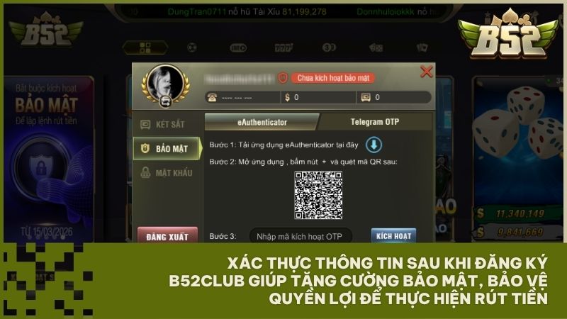 Thực hiện xác thực số điện thoại chính chủ giúp bảo vệ số dư tài khoản và đảm bảo quyền lợi rút tiền an toàn