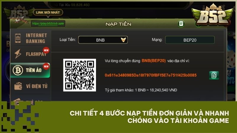 4 bước nạp tiền B52Club chuẩn xác giúp người chơi mới dễ dàng thực hiện giao dịch 