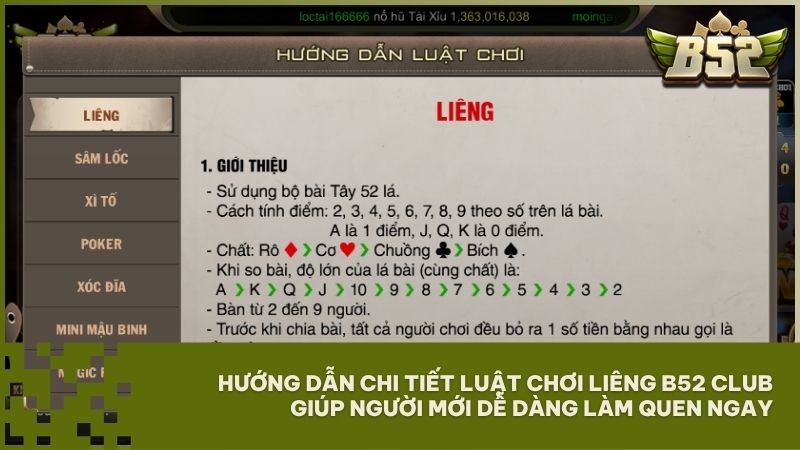 Hướng dẫn luật chơi Liêng B52 Club giúp tân thủ nắm rõ quy tắc đặt cược chuẩn nhất