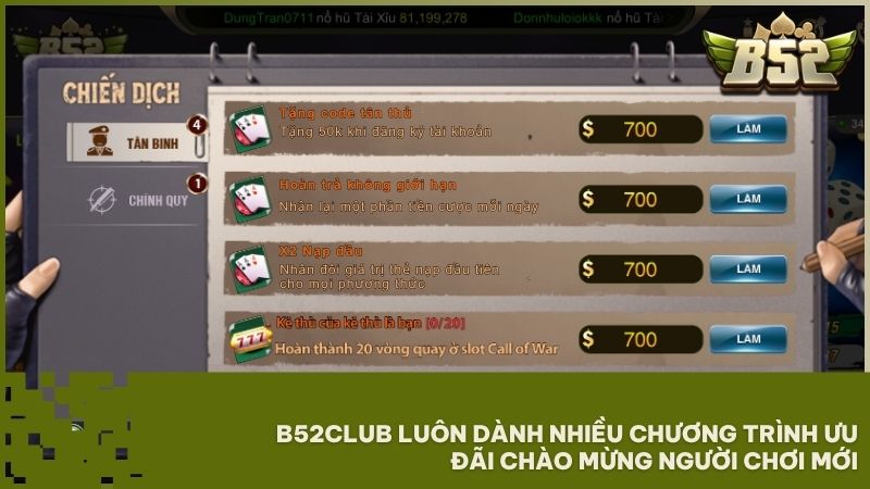Hàng loạt sự kiện khuyến mãi và quà tặng Code tân thủ giá trị đang chờ đón game thủ khám phá ngay tại B52Club
