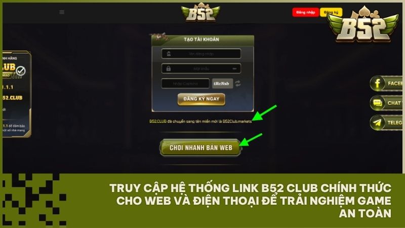 Click ngay hệ thống link B52 Club mới nhất để nhận quà tân thủ và chơi game không bị chặn