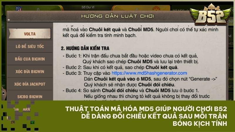 Hướng dẫn chi tiết các bước kiểm tra mã MD5 đảm bảo tính minh bạch tuyệt đối tại B52Club