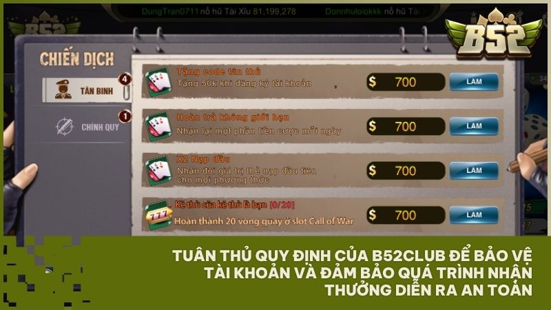 Đọc kỹ các quy định nghiêm ngặt tại B52Club nhằm bảo mật tài khoản và tránh vi phạm chính sách nhận thưởng