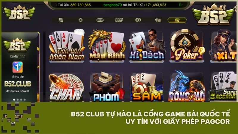 B52 Club tự hào là cổng game bài quốc tế uy tín với giấy phép PAGCOR, mang đến không gian giải trí minh bạch