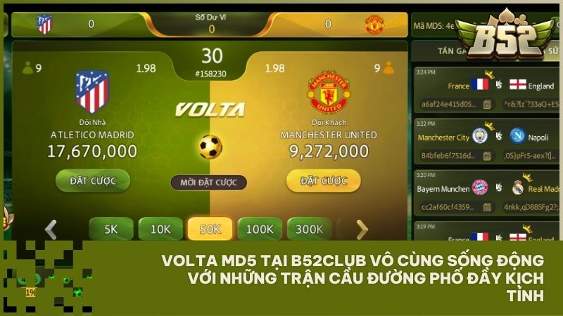 Khám phá sảnh game Volta MD5 mới lạ tại B52 Club với đồ họa 3D siêu thực và kịch tính